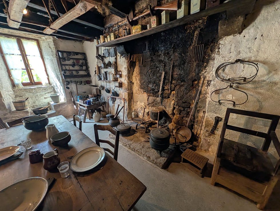 One of the free-to-enter museum buildings in Wonderful old buildings at Montrol-Sénard, a “village-musée”