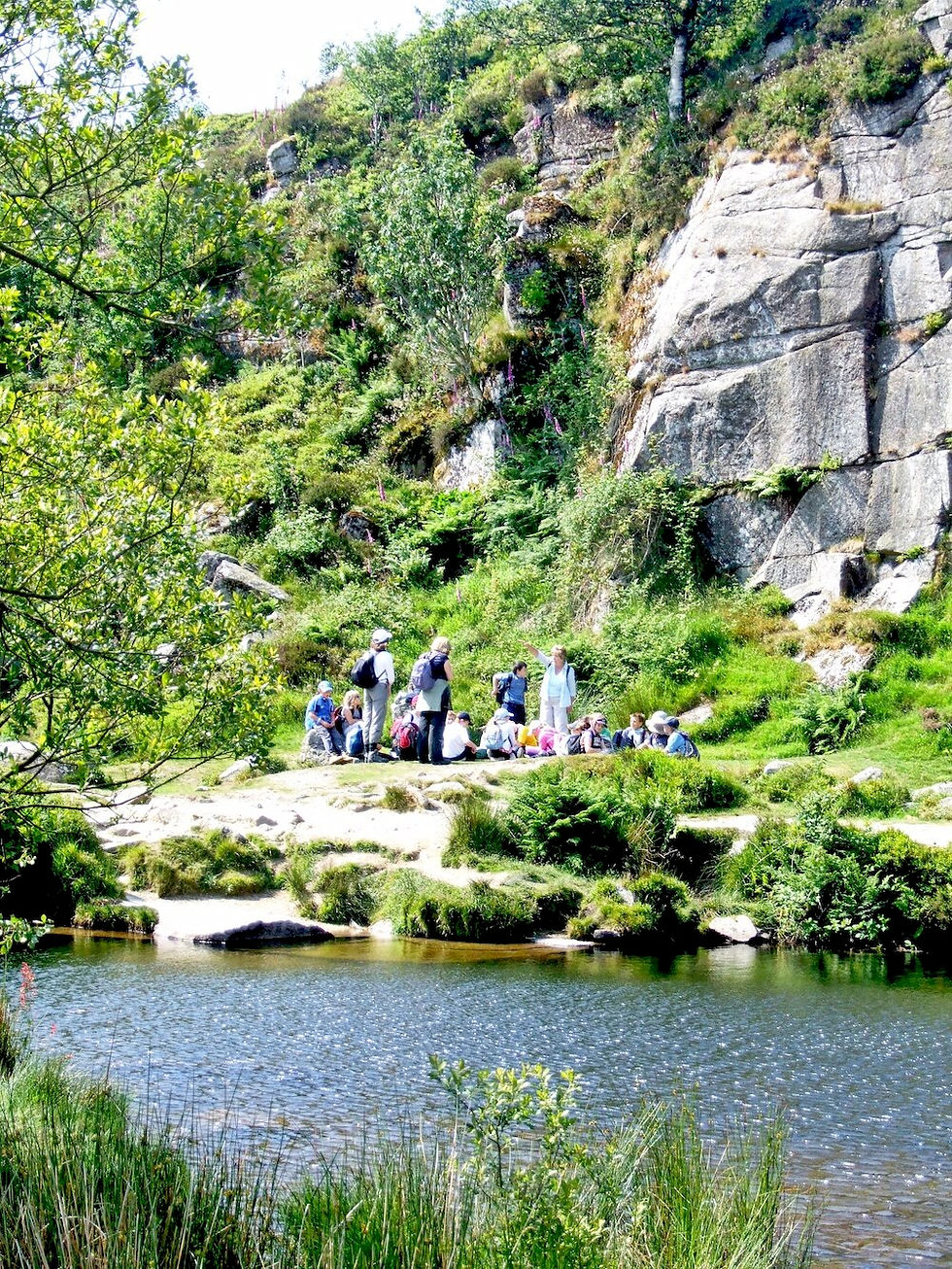Chiodren on a group walk at Haytor, Dartmoor