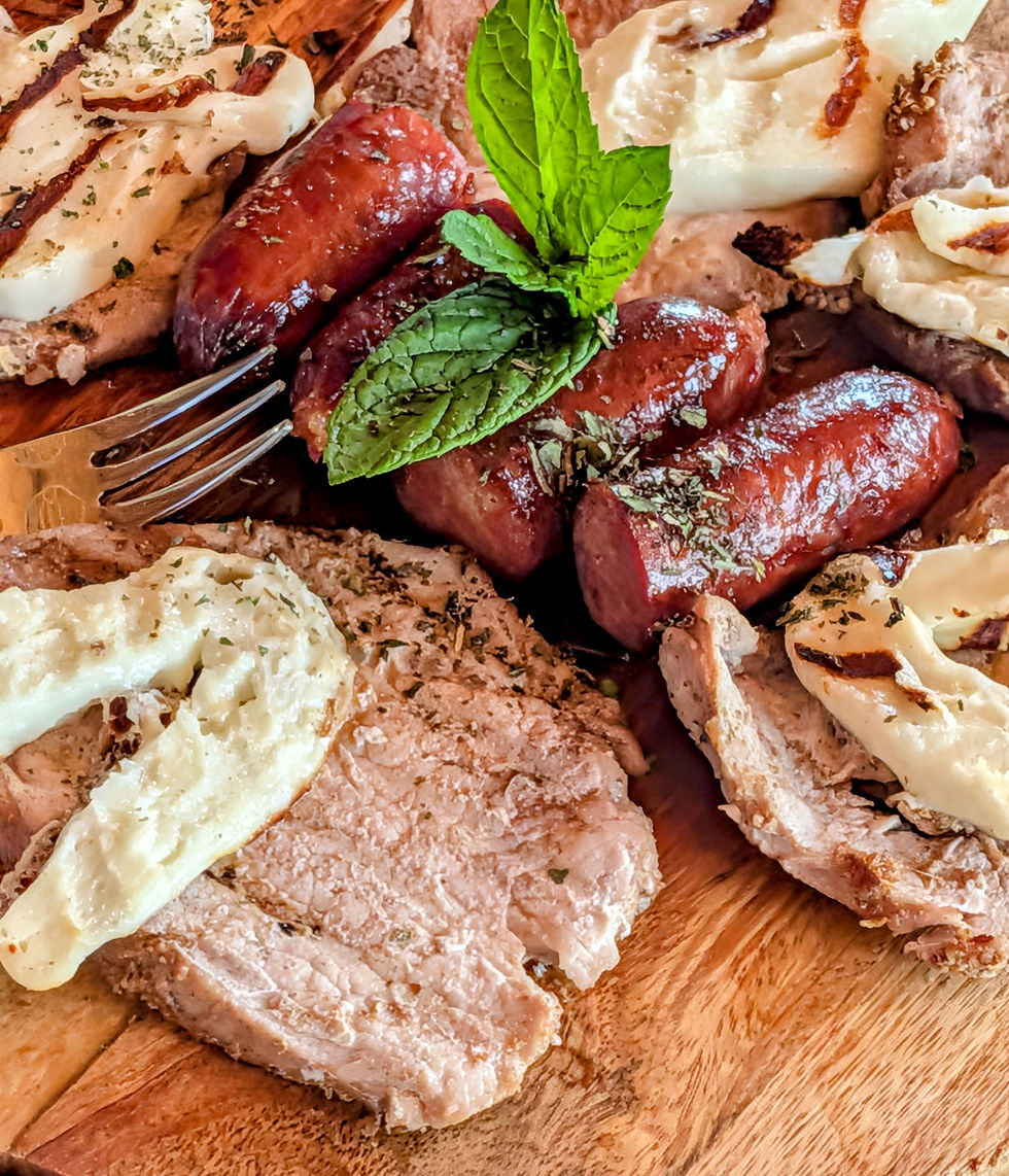 typical Cypriot mezze in the mountain villages