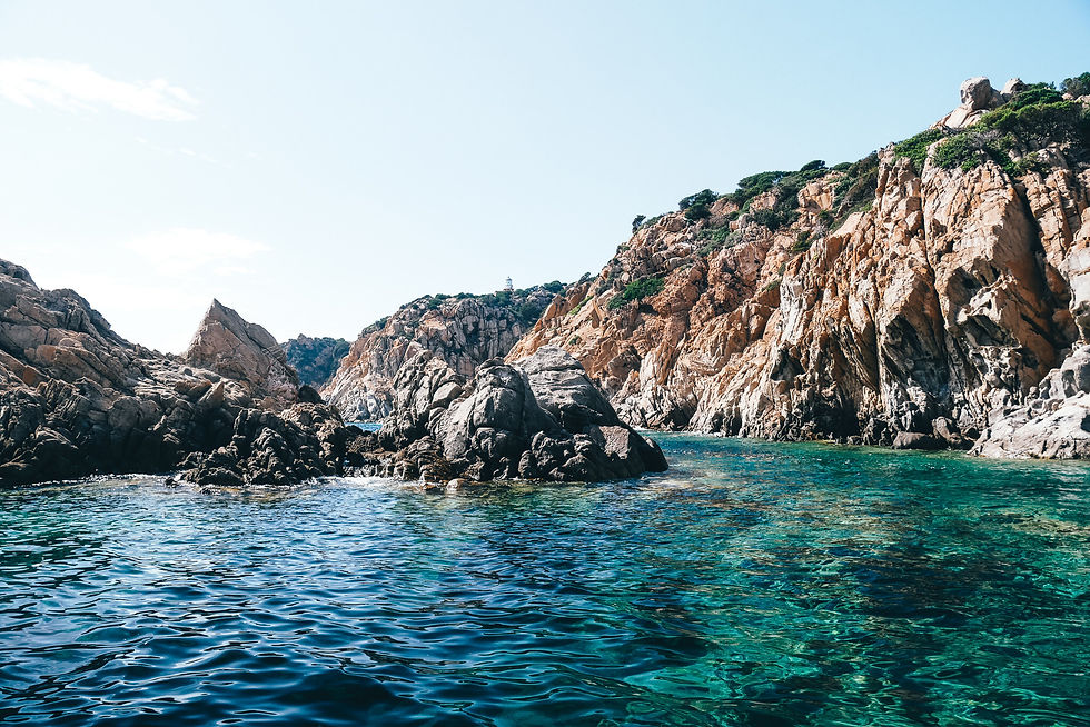 Crytal clear waters on the southern coast of Sardinia