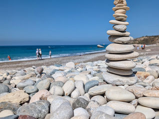 a pebble pile on a beach near Paphos