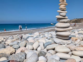 a pebble pile on a beach near Paphos
