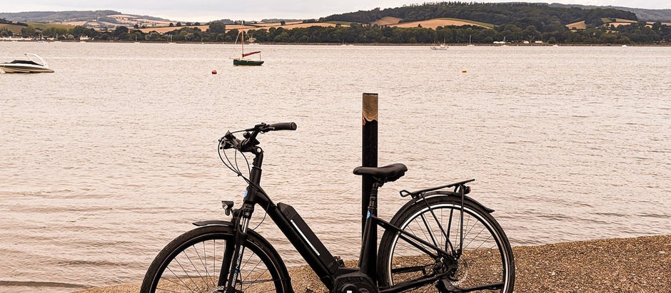 A bicycle parked on the Exe Valley Trail