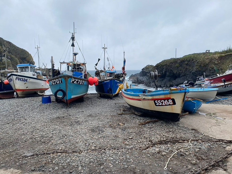 Fishing boats on the beach at Cadgwith, Cornwall