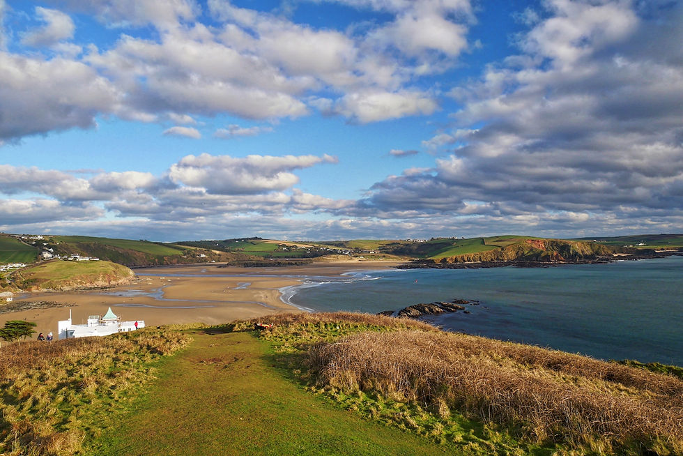 View of Bigbury Bay looking from the top of Burgh Island
