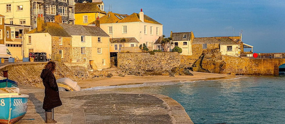 St Ives in the golden light of a winter's evening
