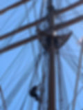 Climbing the mast of Sea Cloud Spirit