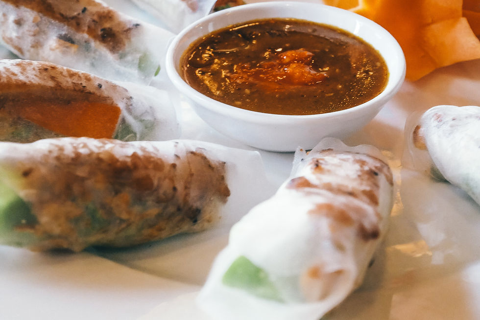 Dumplings with dipping sauce