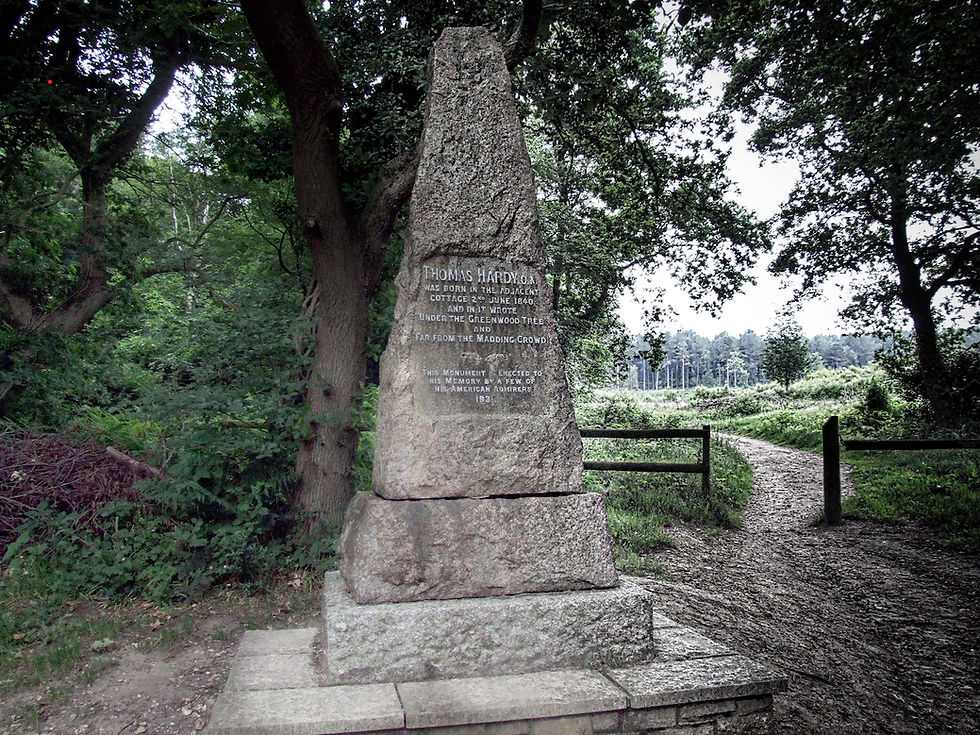 Monument to Thomas Hardy as seen on this walk