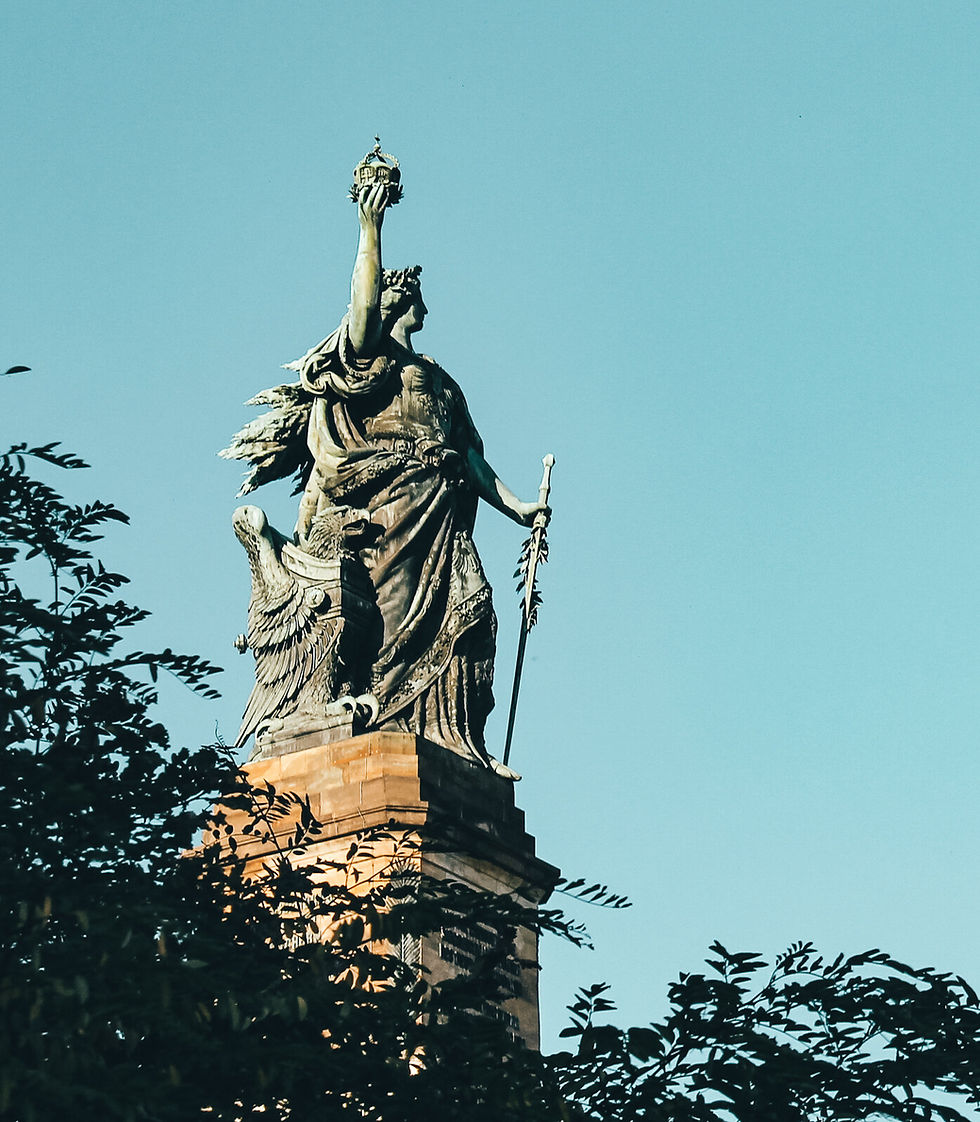 Rudesheim’s bit of Rhine, there is a huge 135-year-old monument that was designed to symbolise the re-establishment of the German Empire