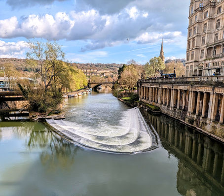The famous Pulteney Weir in the centre of Bath