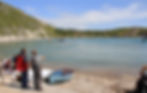 Walkers down in Lulworth Cove