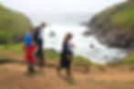 hikers between Lizard Point and Kynance Cove