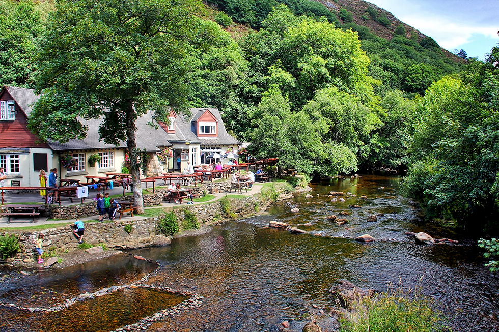 The Angler's Rest at Fingle Bridge in the Teign Gorge, Devon