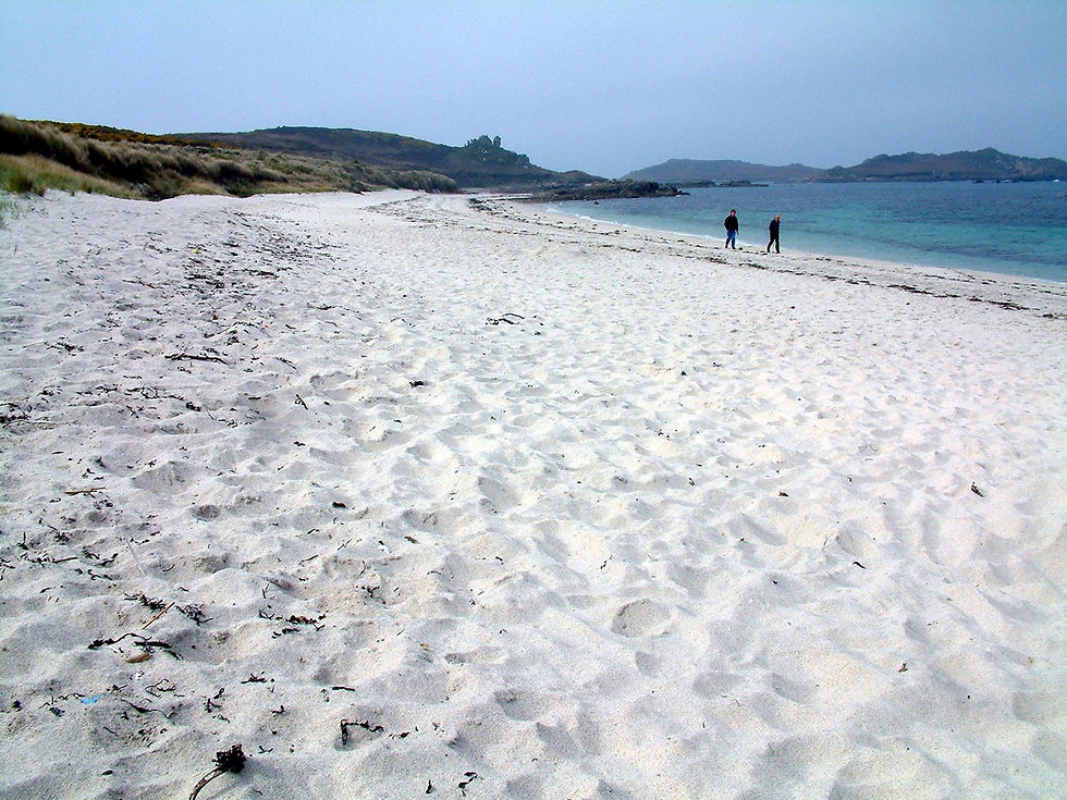 The fine white sands of St Martins in the Isles of Scilly