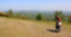 A walker on Lambert's Castle Hill, West Dorset