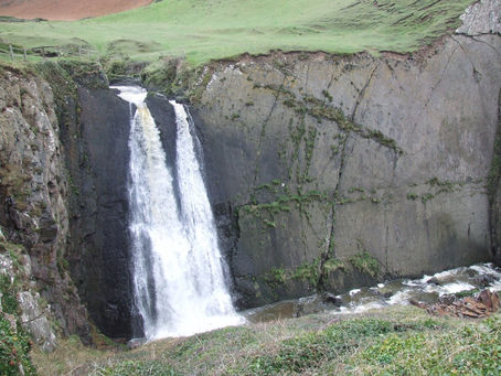 The waterfall at Speke's Mill Mouth