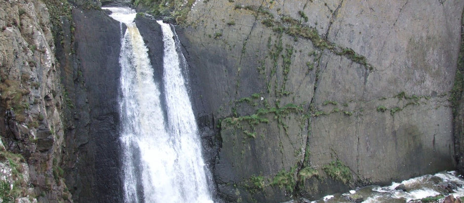 The waterfall at Speke's Mill Mouth