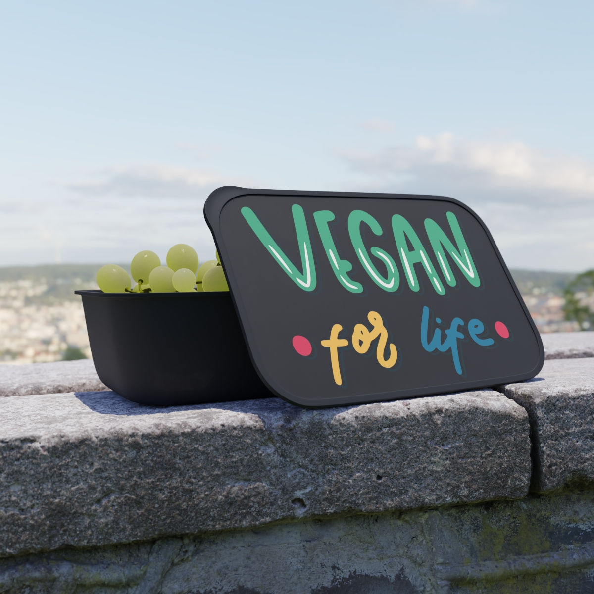 Vegan for life Bento Box with Band and Utensils