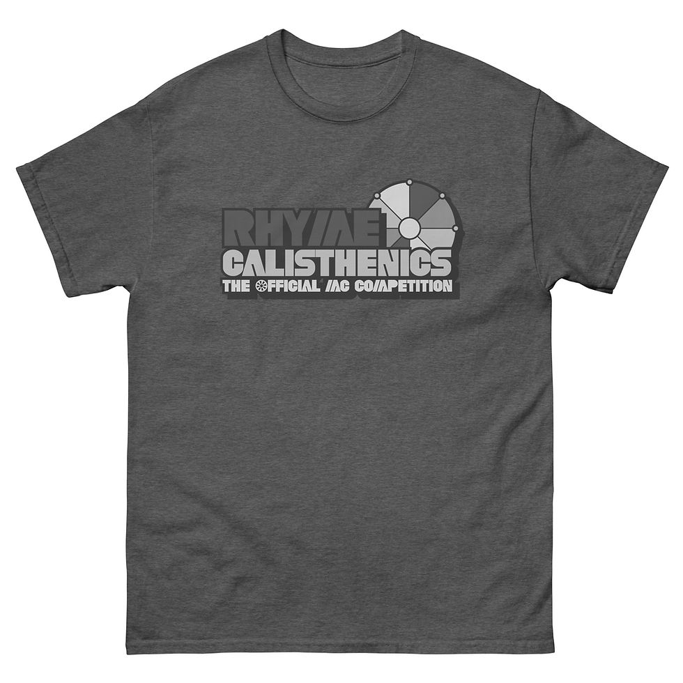 Thumbnail: Unisex Rhyme Calisthenics (black/grey logo) classic tee