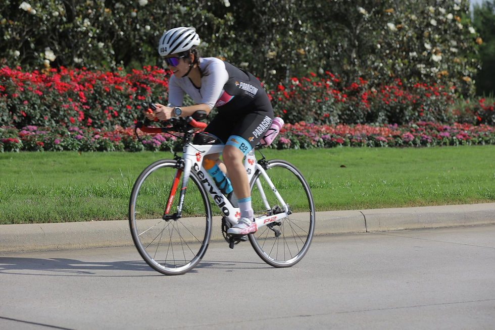 Triathlete cycling