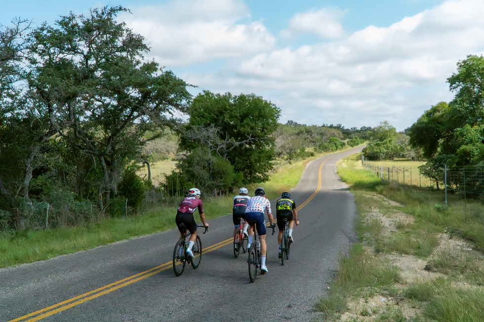 Cycling outside with a group