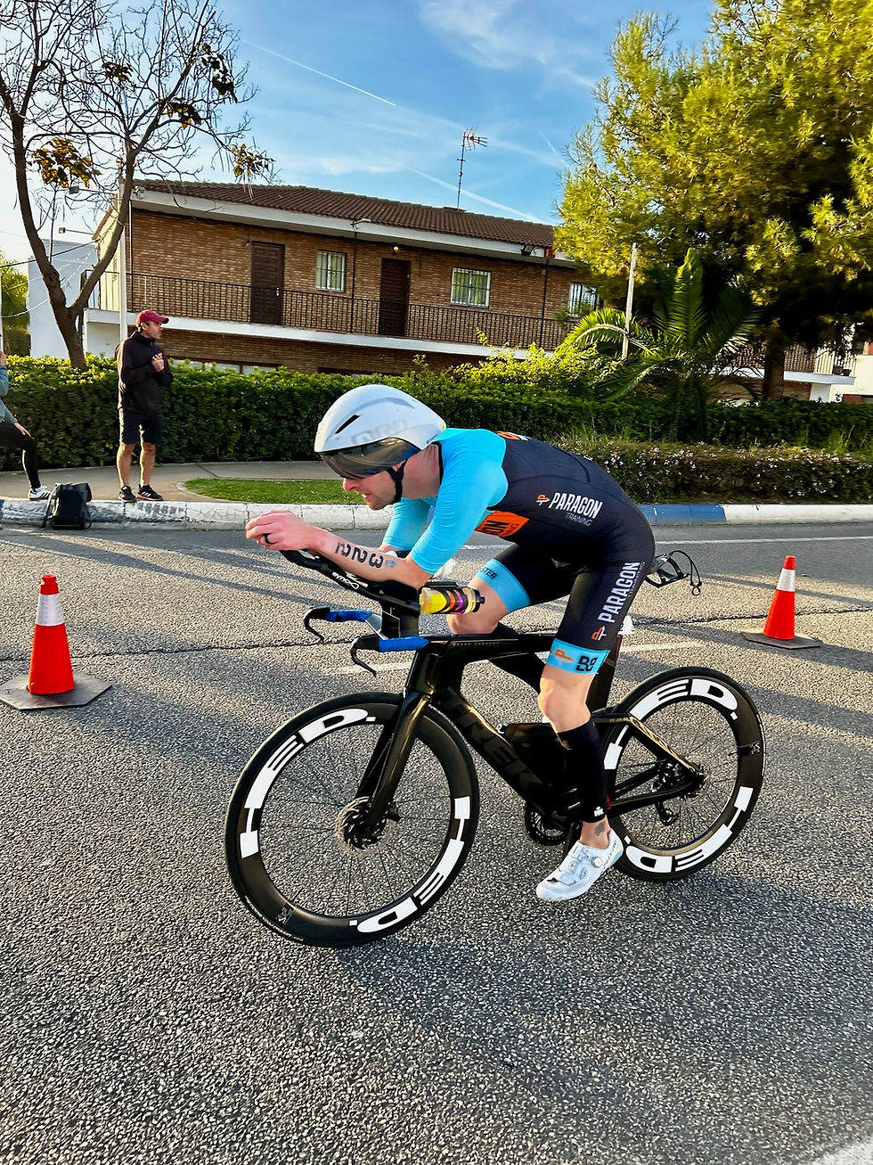 Triathlete cycling at the Ironman 70.3 World Championships