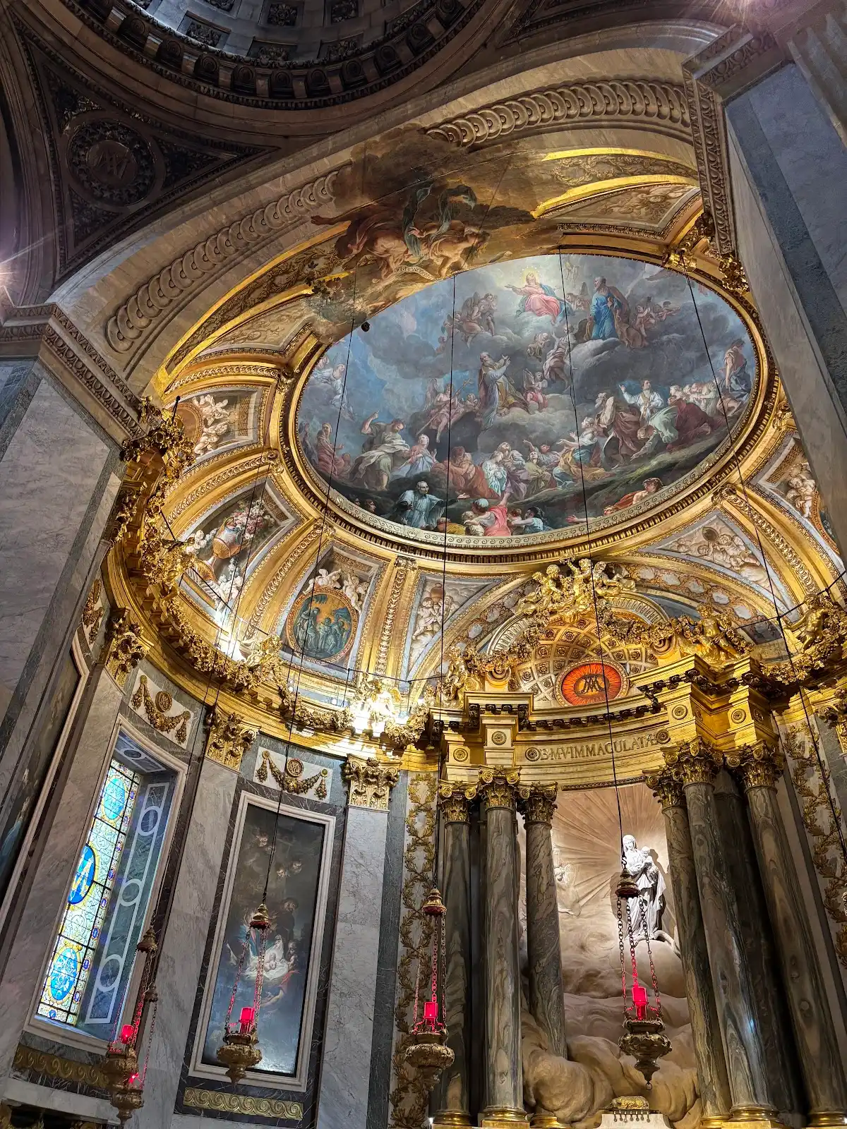 The ceiling of an old cathedral.