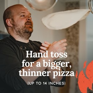 Hand toss for a thinner pizza