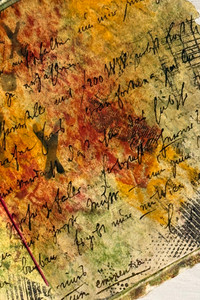 Mixed Media art page with dye sprays