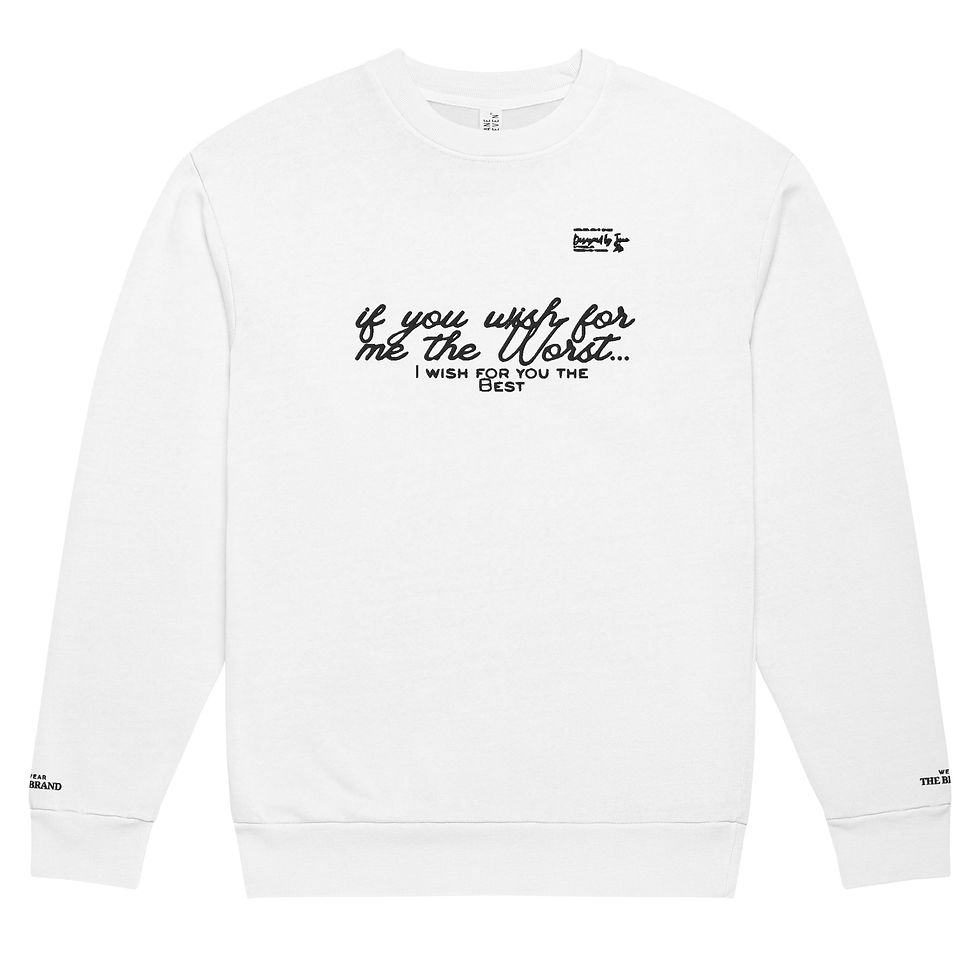 Miniatura: Designed by Joan- Wish you the Best White Embroidered Crewneck Sweater