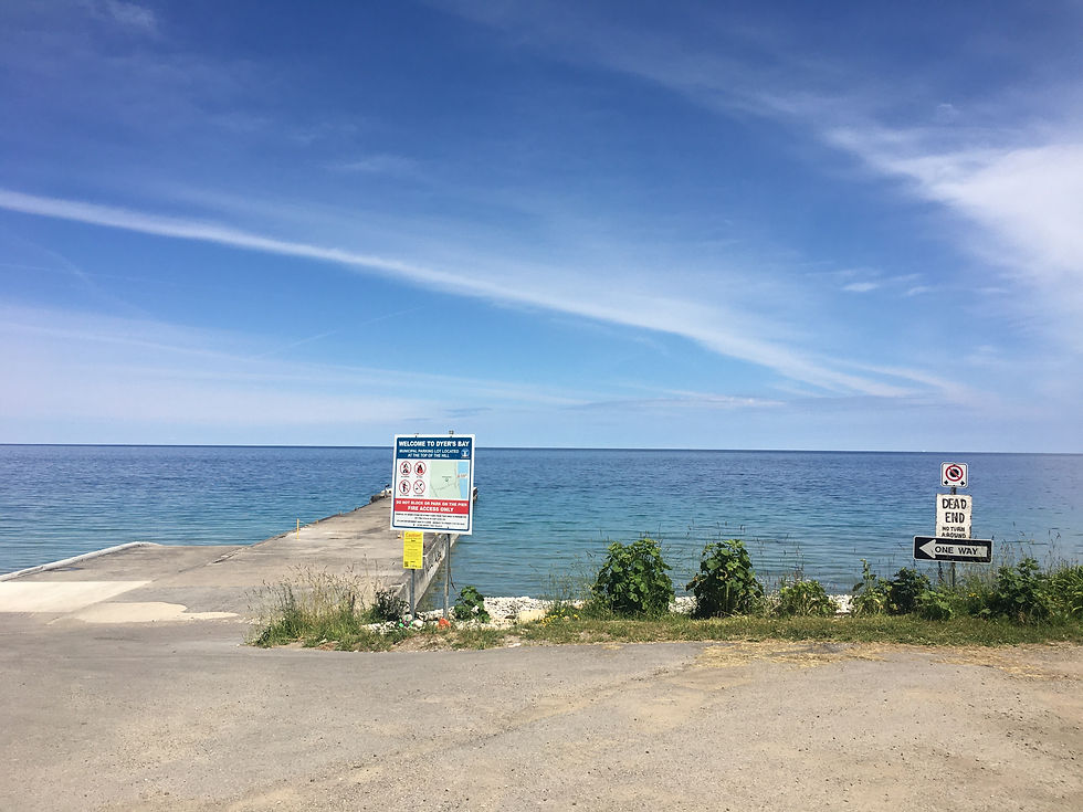 The Dyer's Bay Dock, a beautiful vista of the Georgian Bay, Bruce Peninsula.