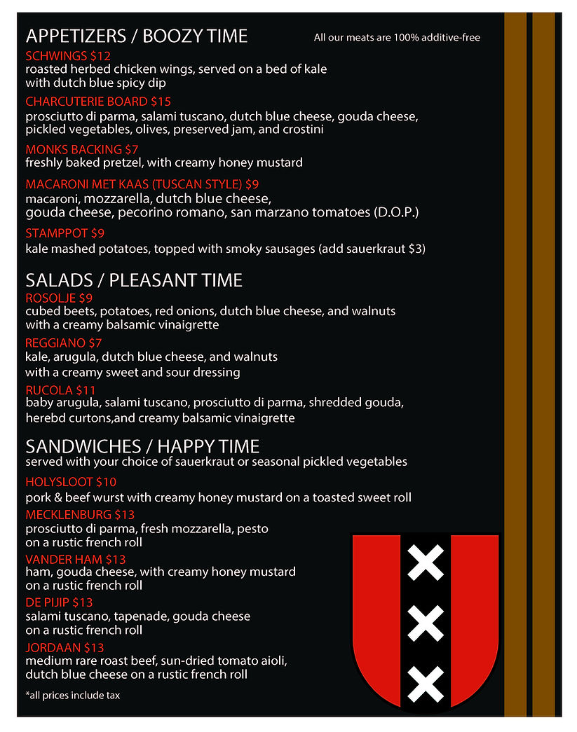 Ramsterdam Menu Menu | amsterdamsf
