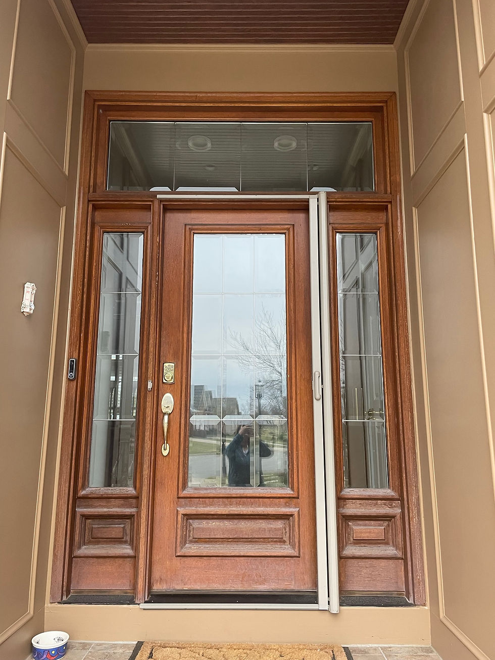 Wood front door refinishing