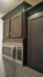 Maple cabinets painted plum