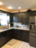 Maple cabinets painted plum