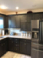 Maple cabinets painted plum