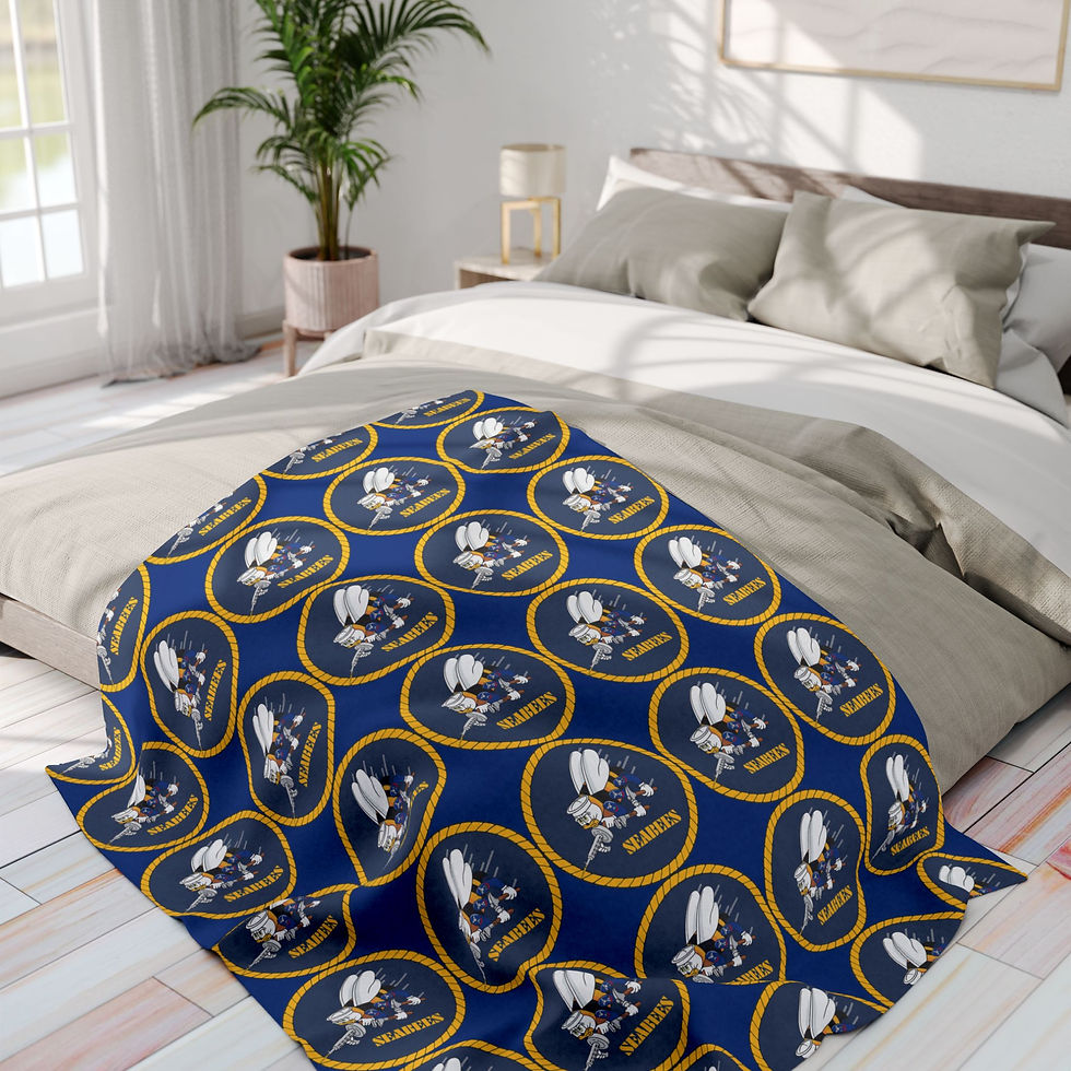 Thumbnail: Seabees Fleece Blanket Blue Cozy Polar-Inspired Throw Blanket