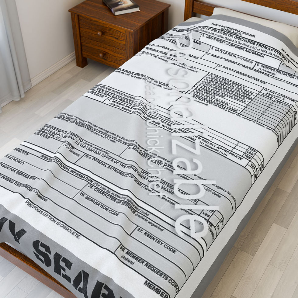 Thumbnail: DD-214 Seabees Velveteen Plush Blanket — Military Tribute Throw
