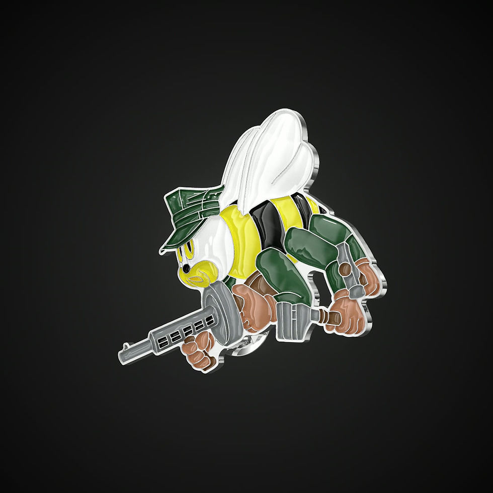 3D Green Seabee Pin 1.5 inches