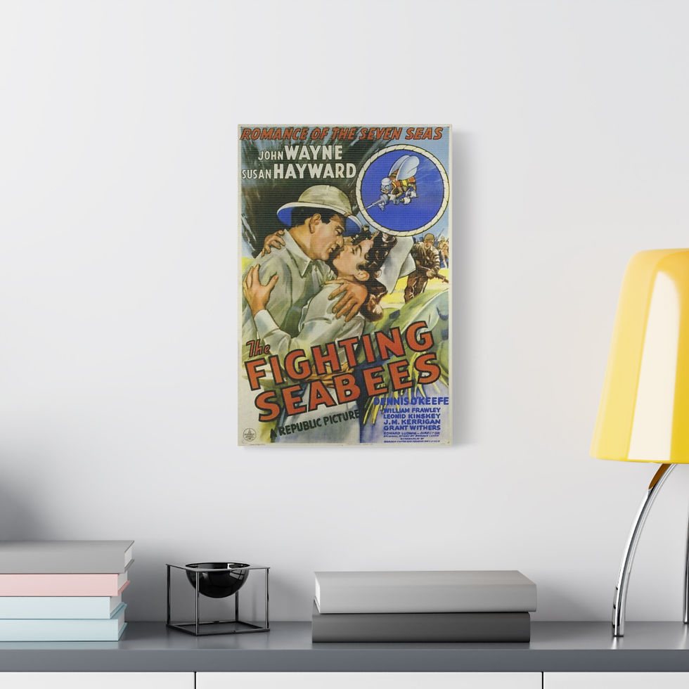Thumbnail: Mounted Canvas Fighting Seabees John Wayne Susan Hayward Matte, Stretched, 1.25"