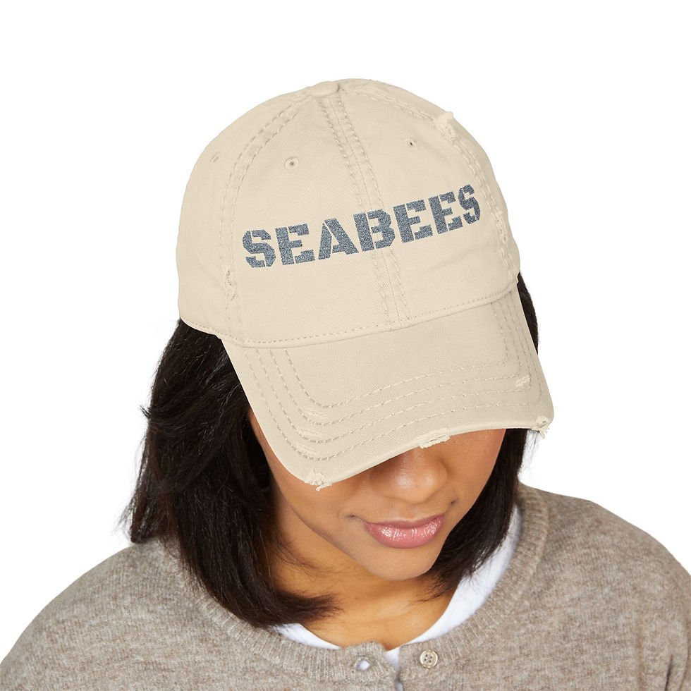 Thumbnail: SEABEES CAN DO! Embroidered Distressed Dad Hat — 4 Colors