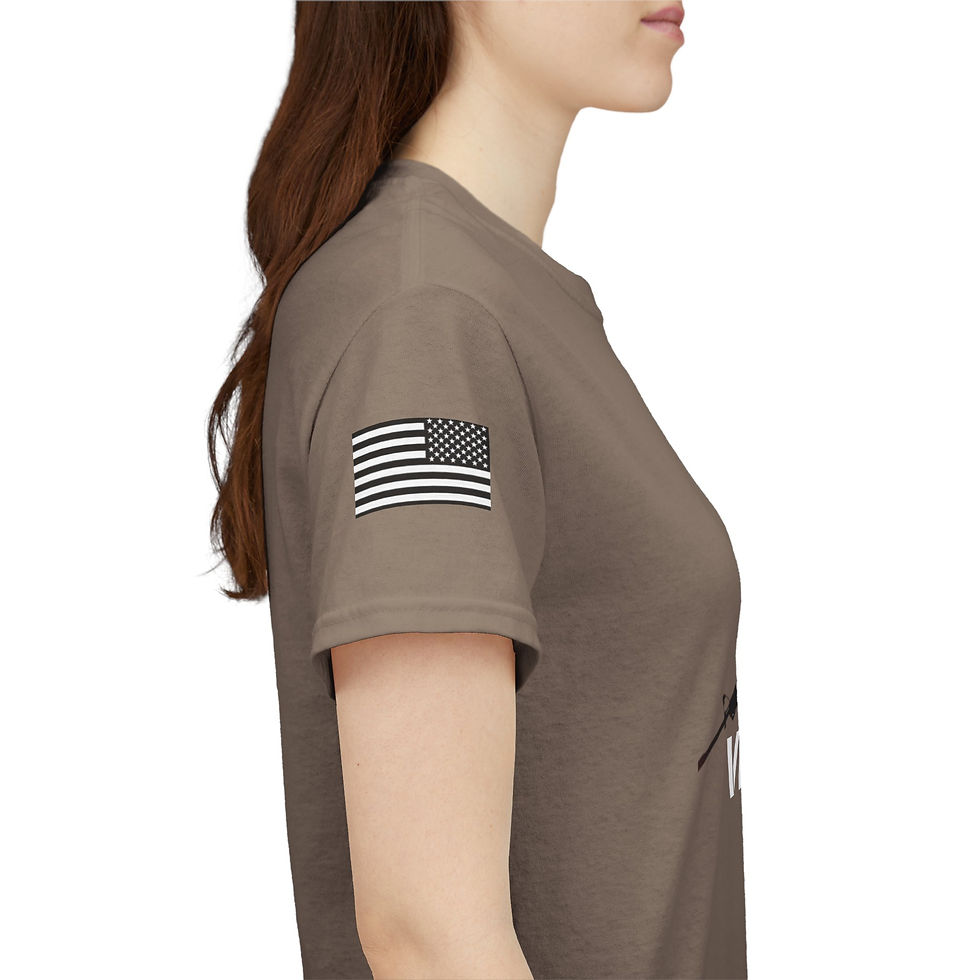 Thumbnail: FEMALE Combat Veteran T Shirt, US Flag Right Sleeve Tee Cotton