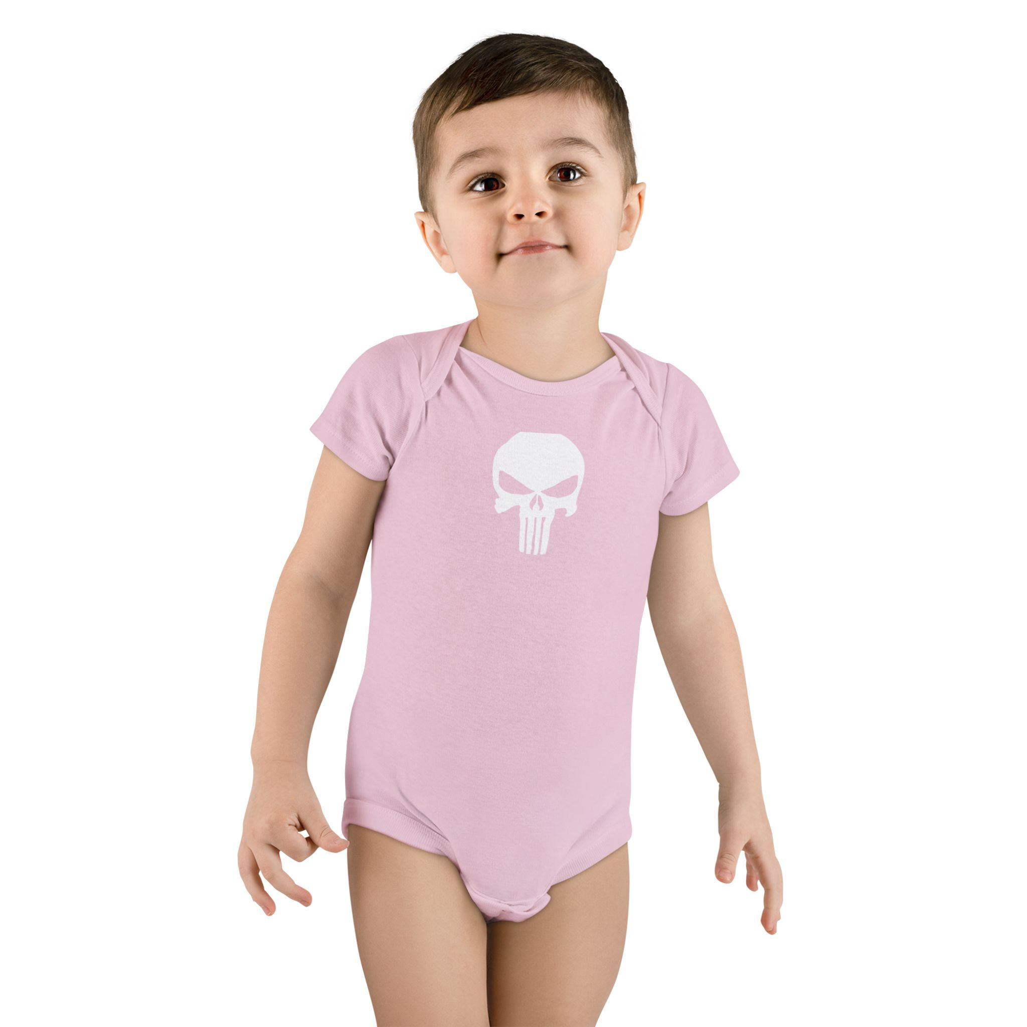 white skull Baby Onesie, Infant Bodysuit, Newborn to 24 Months