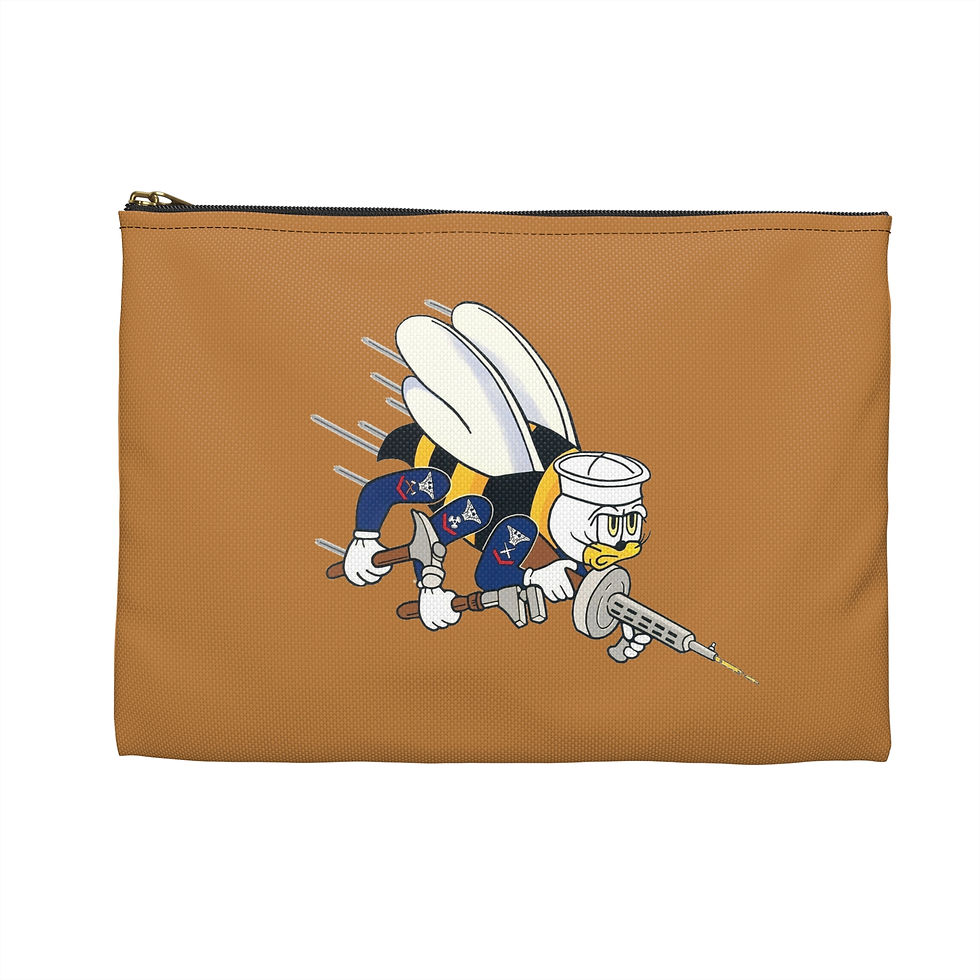 Thumbnail: Military-Themed Accessory Pouch, Cute Military SeaBee Pouch Travel Organizer