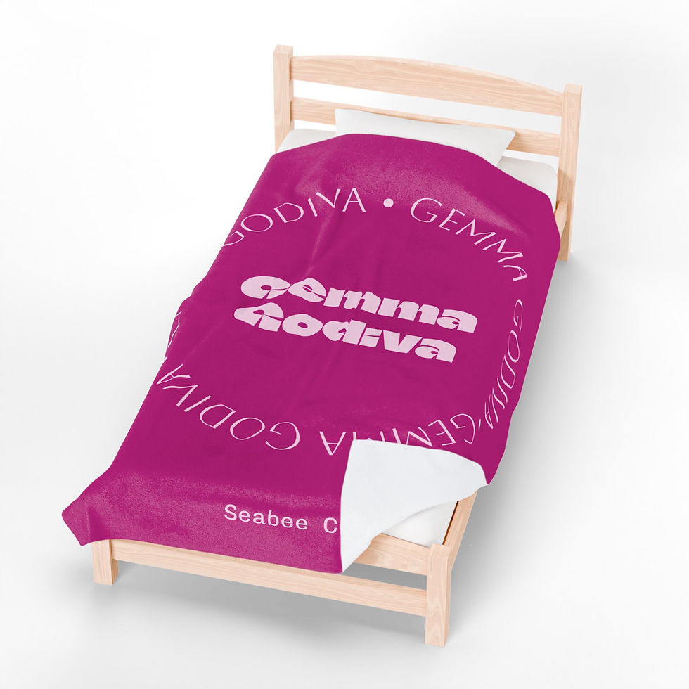 Thumbnail: Personalized Name Velveteen Plush Blanket Custom 'Gemma Godiva' TextDesign