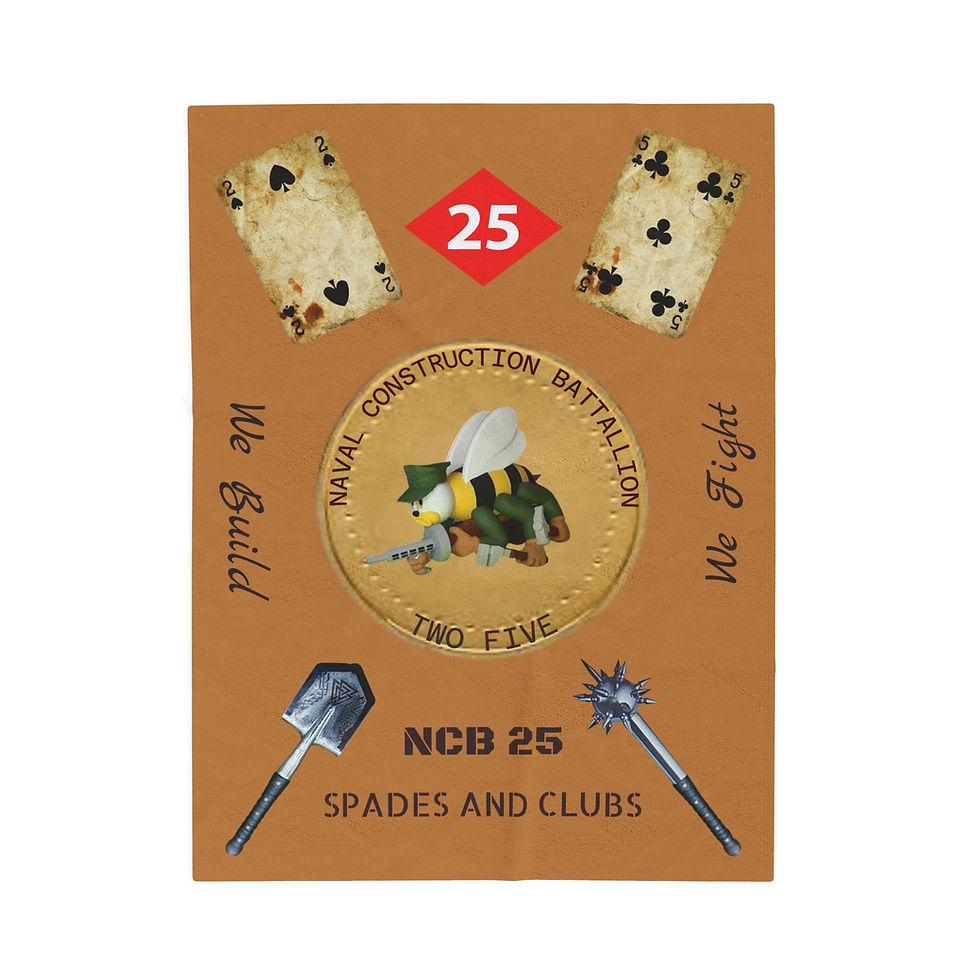 Thumbnail: NMCB 25 Blanket NCB TWO FIVE Velveteen Plush Blanket Seabees