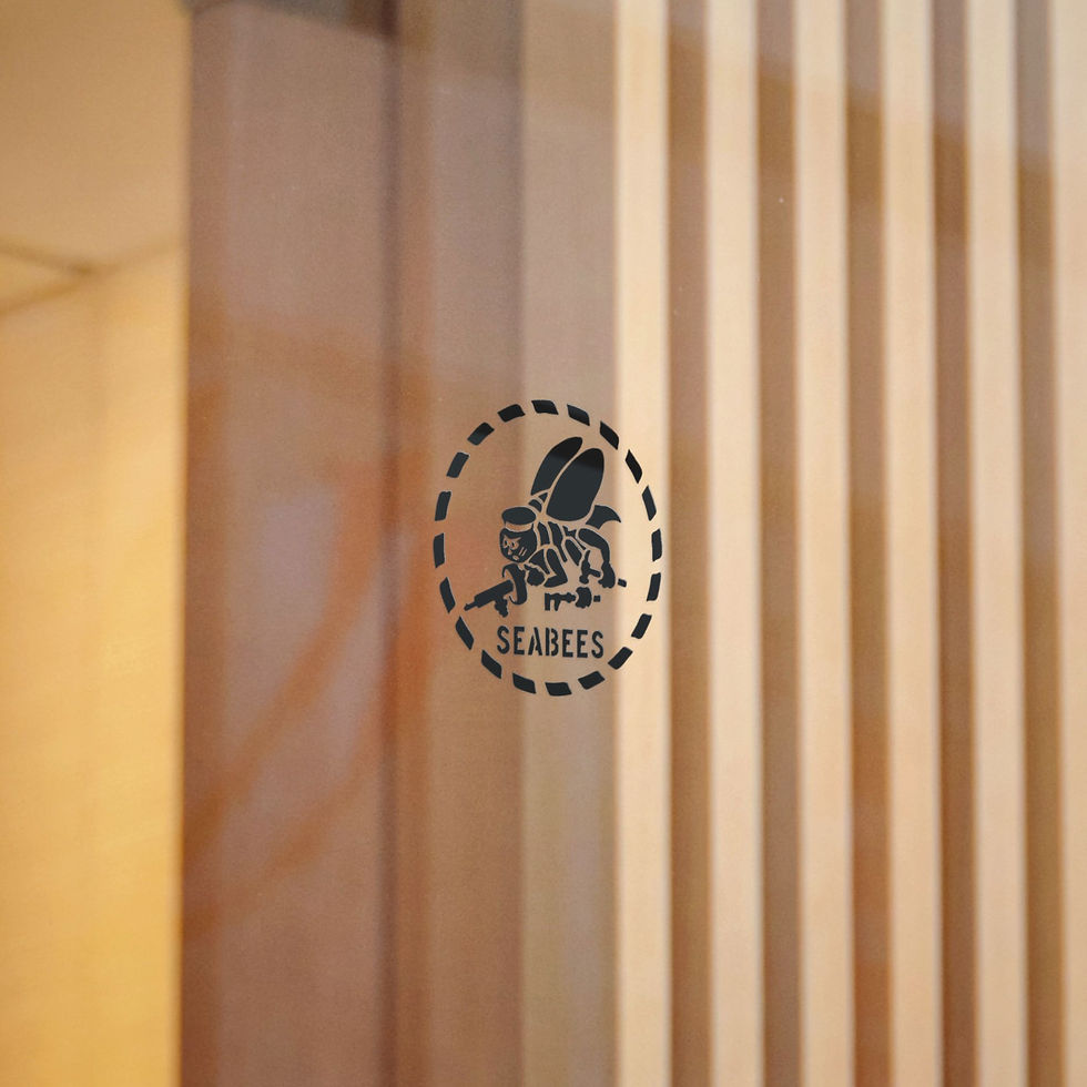 Thumbnail: Black Seabee Stencil Die cut sticker
