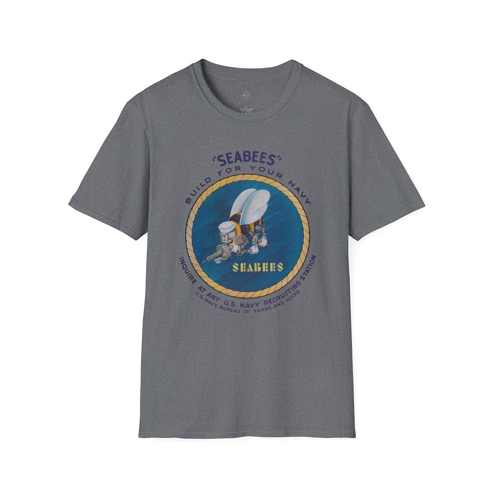 Thumbnail: Seabees Softstyle T-Shirt, Unisex Vintage Recruiting Theme Tee