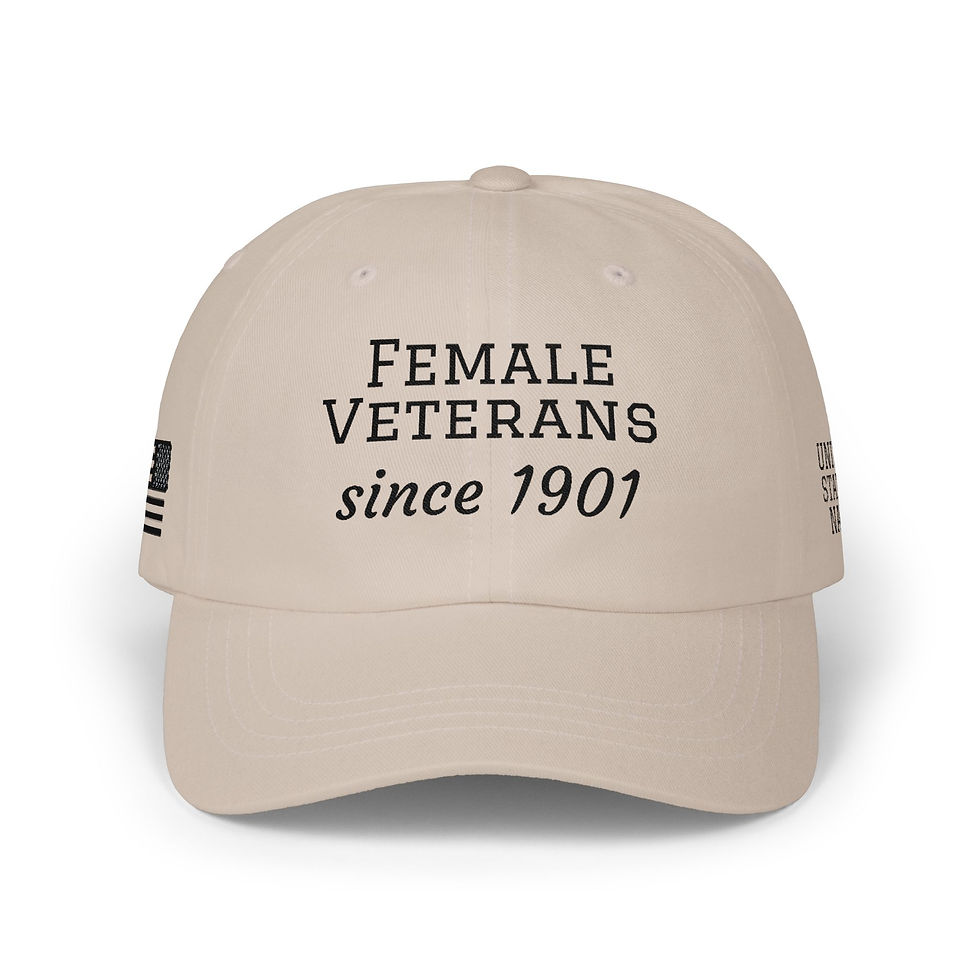 Thumbnail: Female Veterans Since 1901" 4 Embroidered sides Hat personalized black thread